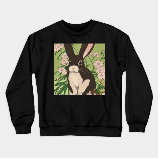 The Playful Pixie Polish Rabbit Bunny in the House Crewneck Sweatshirt by wigobun